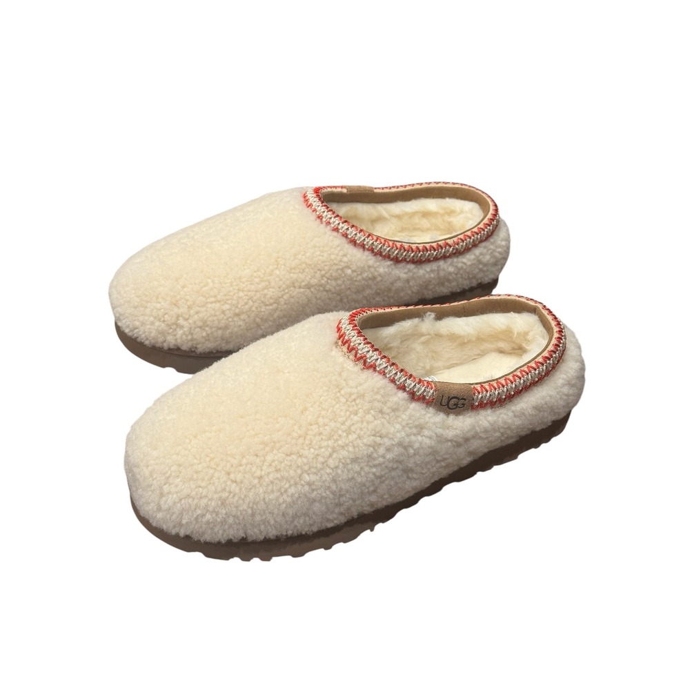 UGG Tasman Maxi Curly Natural Cream Faux Shearling Slippers 1158356 Womens 12